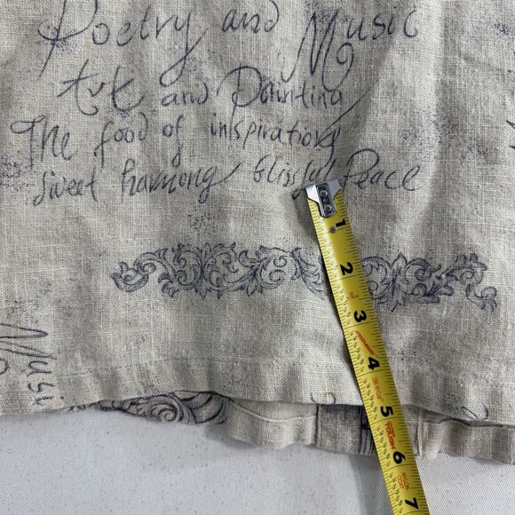 Vintage Sweet Jessie Tan 100% Linen Boxy Short Sleeve Shirt Poetry Size Small - Picture 6 of 10